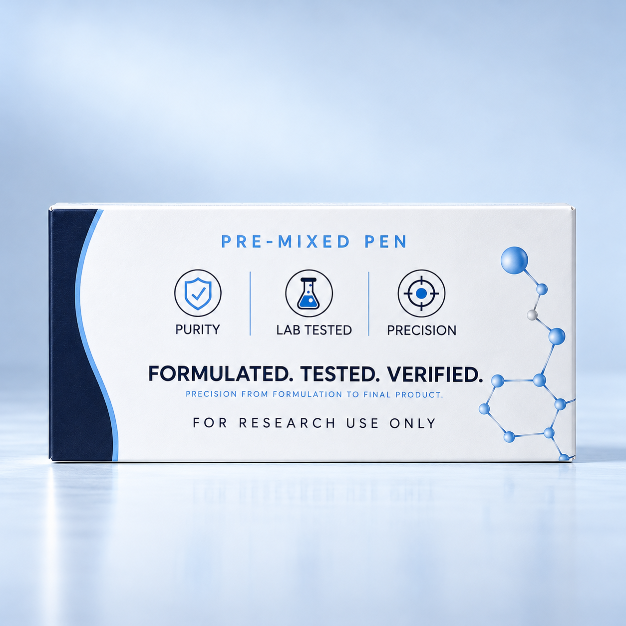 Back of The Peptide Co. box — Formulated. Tested. Verified.